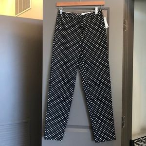 Black polka dot cropped dress slacks